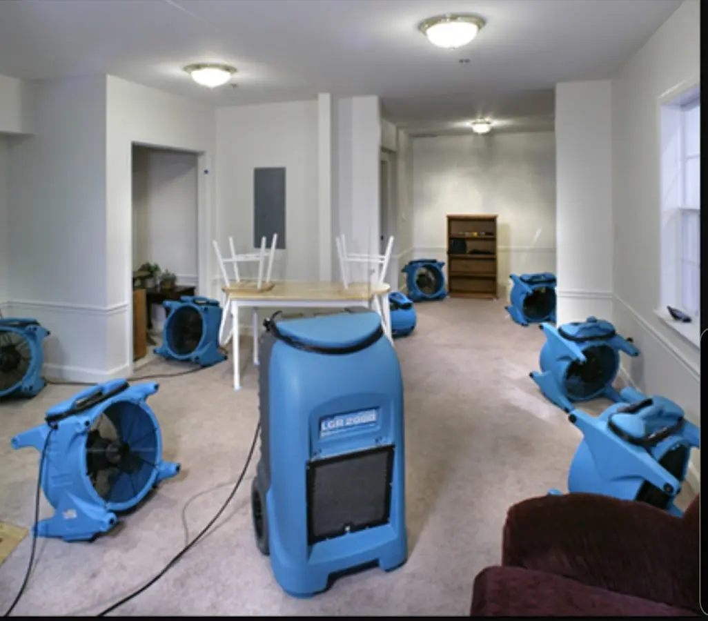 Air movers and dehumidifier setup for Water Extraction & Removal in Pleasant View